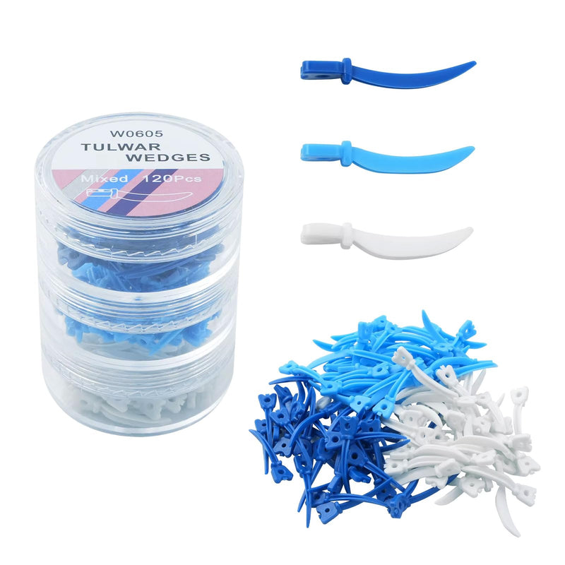 120pcs Dental Wedges Plastic, Dental Sectional Matrix System Wedge Refill Tulwar Wedges with Holes (120pcs Set) 120pcs