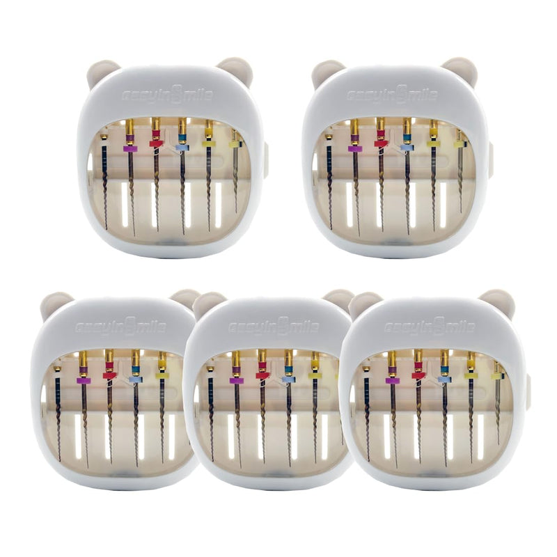 Dental Endodontic File Disinfection Box 5pcs Dental Root Canal Files Organizer Case Endo File Sterilization Box with Slots and Measuring Ruler
