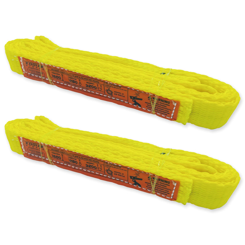 1-Ply Webbing Sling 1”x 4ft Lifting Straps 2Pack Heavy Duty Web Strap Rigging Moving Towing Hoisting Gear KODIAK STRAPS 2 PACK 1inch x 4ft