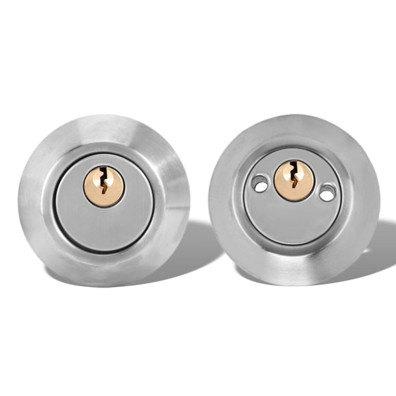 Double Cylinder Lockset, Double Cylinder Lock, Keyed Deadbolt on Both Sides with Adjustable Two Way for Enhanced Front Door Security (Stainless Steel)