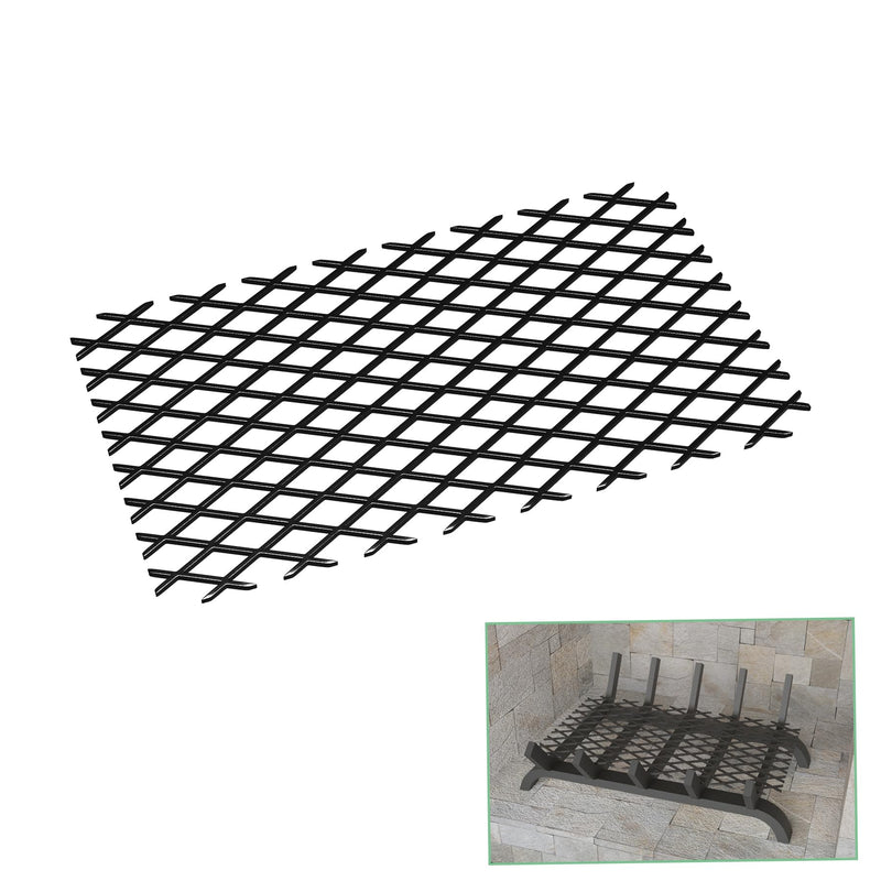 Fireplace Grate Ember Retainer 12" x 7.5",Solid Steel Ember Retainer for Grates for Most Fireplace,Fire Pits,Camping,Fireplace Aceessories 12" x 7.5"