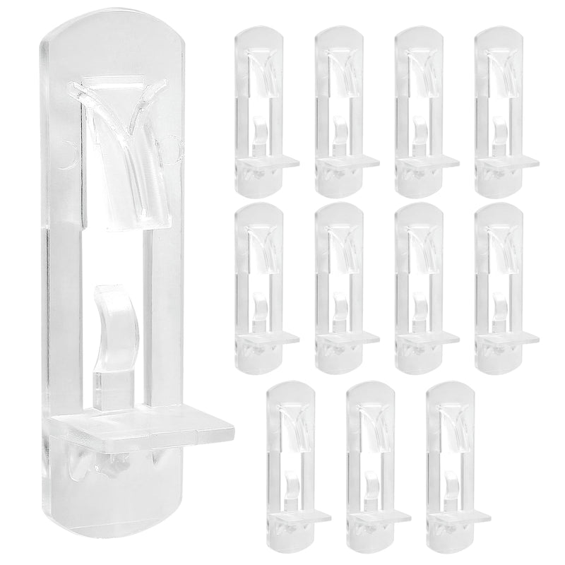 Biaungdo 12 Pcs Plastic Locking Shelf Support Pegs, 5mm Clear Cabinet Shelf Pins Self-Locking Cabinet Shelf Pegs Clips for Kitchen Furniture Bookcase Closet(Fit 5mm Diameter Hole & 3/4 Inch Shelf) 5mm x 3/4"