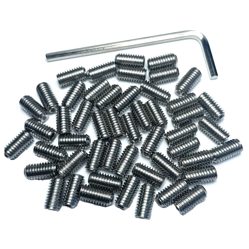 50pcs Set Screws 10-32 x 3/8 inch 304 Stainless Steel Allen Head Hex Hexagon Socket Set Screws with 3/32 Allen Wrench,Set Grub Screws Hex Allen Head Socket Set Screws.(3/8" Length)
