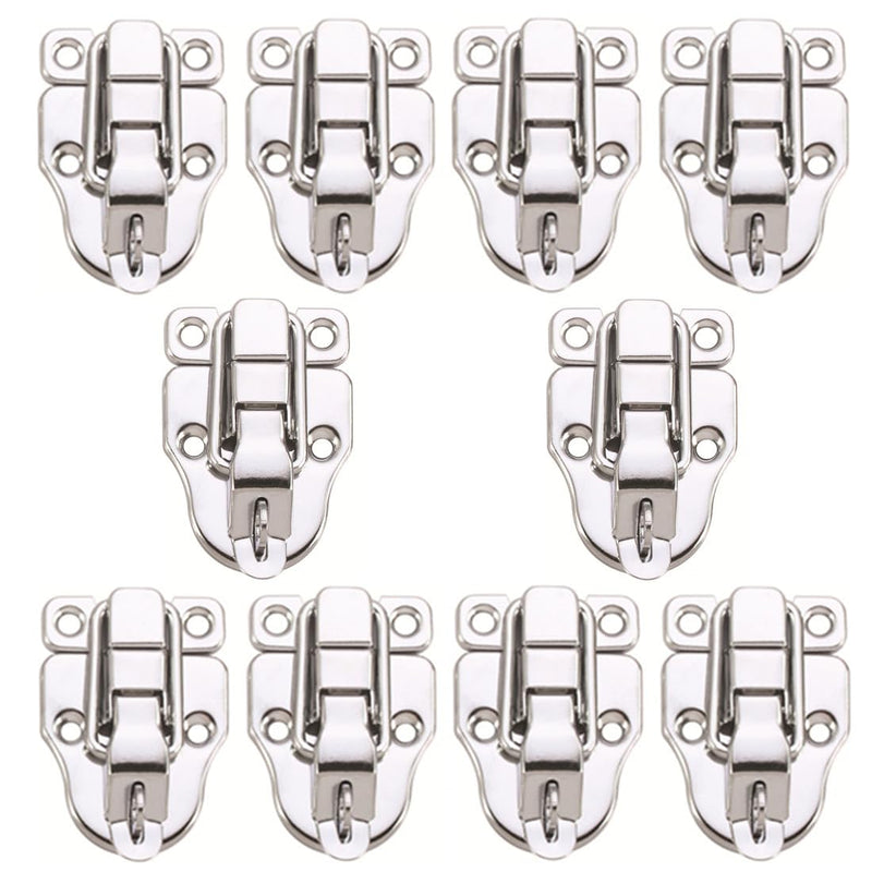 10Pack Metal Duckbilled Box Hasp Lock Toggle Latch Catch for Wooden Case Boxes Toolbox Silver - NewNest Australia