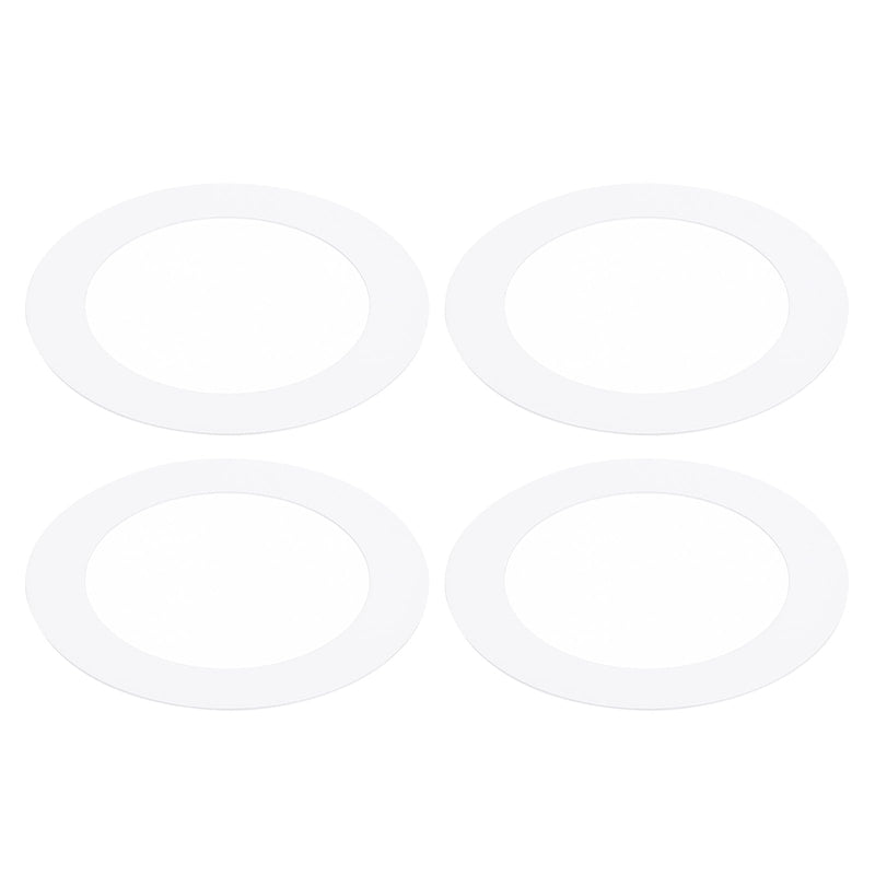 PATIKIL Goof Rings Inner Diameter 3.18", Outer Diameter 4.52", 4 Pcs Metal Goof Rings Cover Recessed Light Trim for Ceiling Wall Fixtures Can Lighting Down Light LED, Matte Finish White 3.18" ID x 4.52" OD