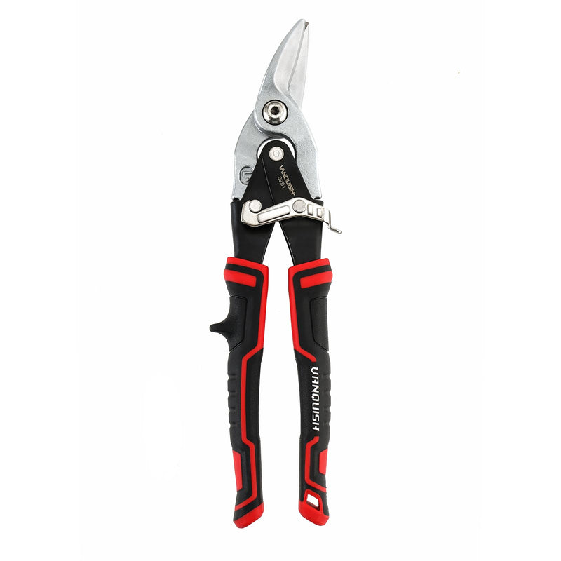 VANQUISH Aviation Tin Snips, Left Cut, Heavy Duty Metal Cutter Shears for Cutting Metal Sheet 3291 Long Left Cut