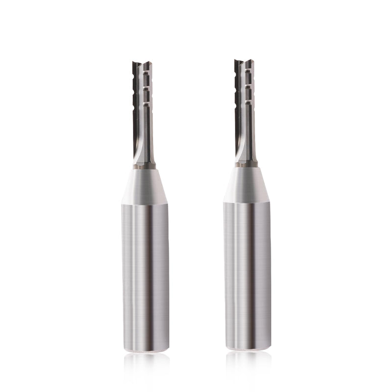 CNC Router Bits 1/2 inch Shank 3 Flutes TCT Straight Router Bit Straight Flute End Mill Cutters Woodworking CNC Trimming Slot Bits Milling Cutter for Wood (12.7 * 6 * 25, 2) 12.7*6*25