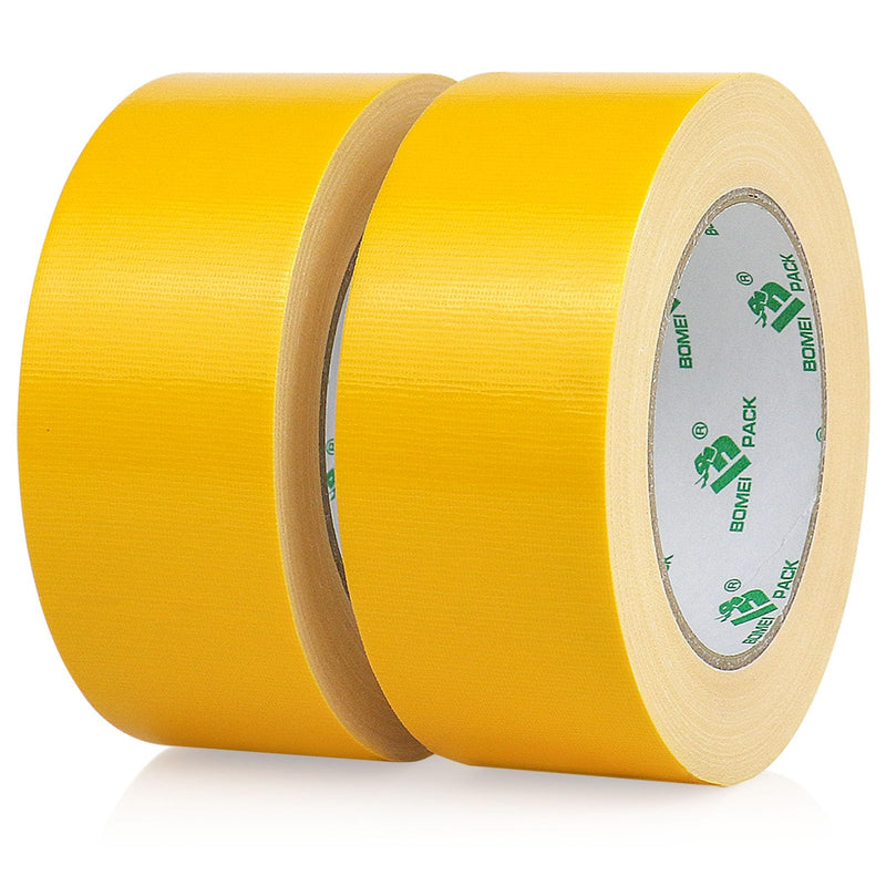 BOMEI PACK Duct Tape Yellow, Heavy Duty Strong Industrial Color Duct Tape 9mil x 1.88inch x 30yds for Packing and Repairing 2Rolls (1.88inch x 30yds)