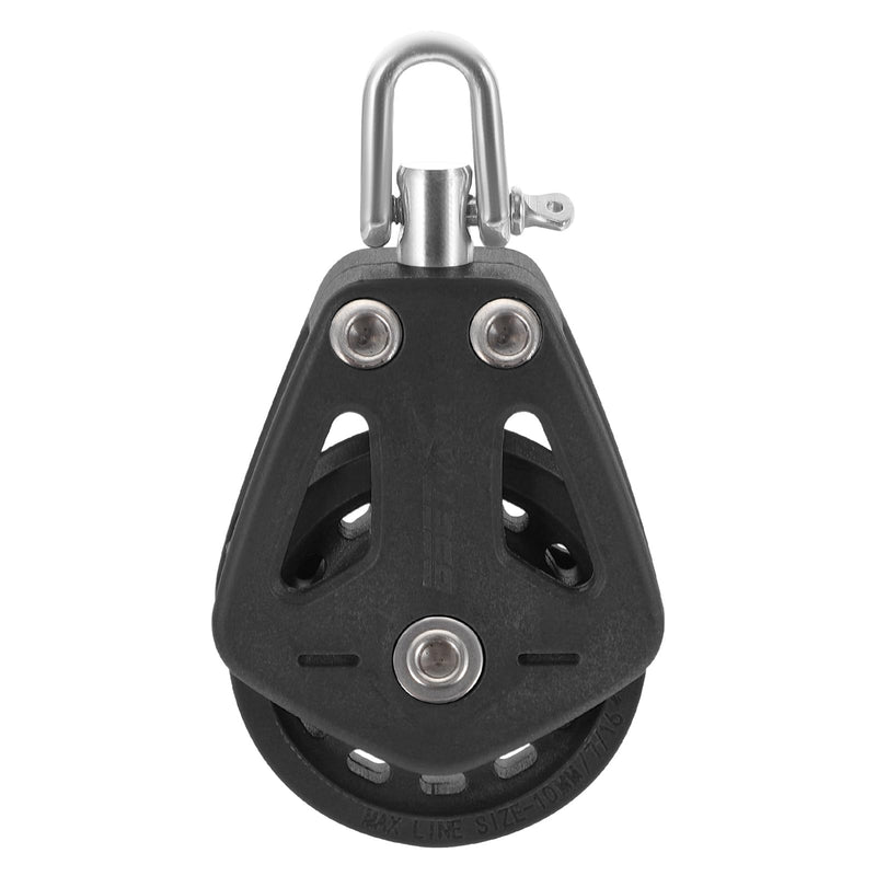 ULTECHNOVO Stainless Steel Nylon Marine Pulley,Pulley Block Rope Rope Runner Kayak Pulley Single Pulley Bearing Block Rope Black