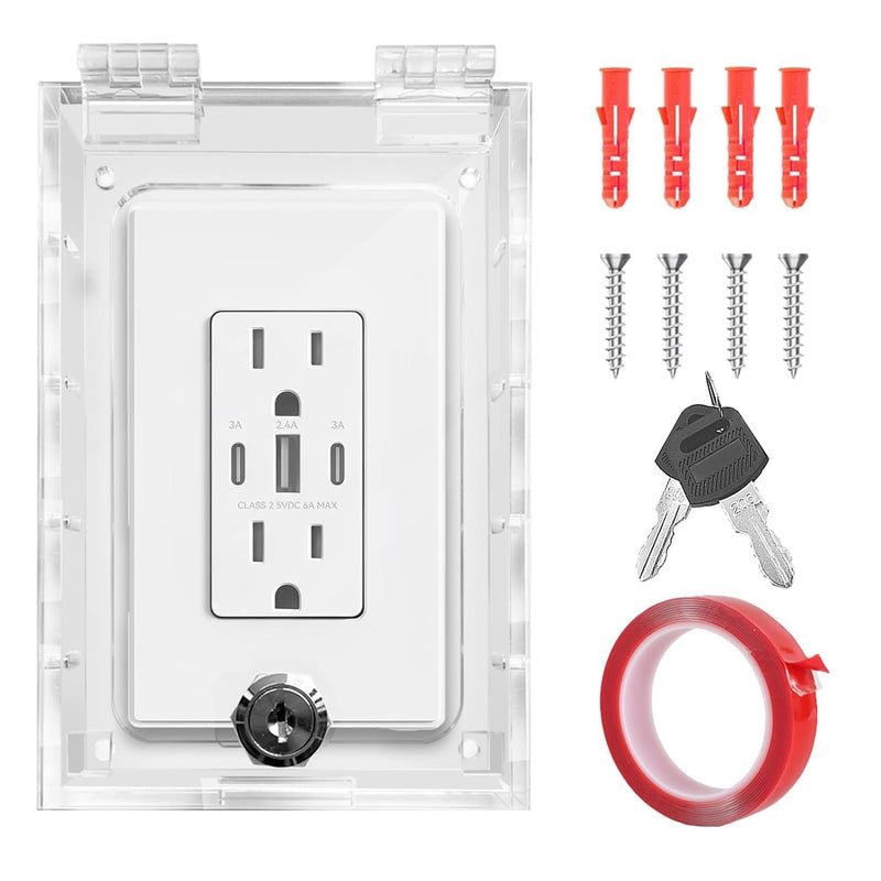 Smart Home Switch Cover,Baby Proof Light Outlet Covers,Child Safety Switch Plate Guard,Wall Plug Box,Kids Electrical Protector Box Fits All Outlet 4.95" H X 3.35" W X 1.77" D or Smaller Electrical socket or switch lock box