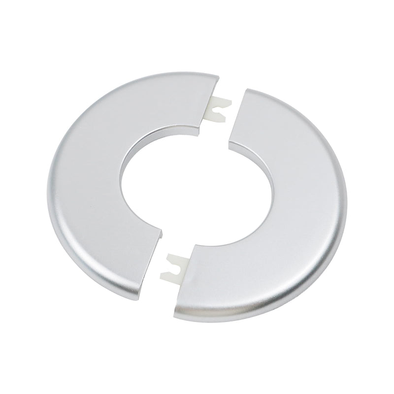 2 Pcs Wall Split Flange, ABS Round Self-Adhesive Escutcheon Plate Buckles Design for 2"/51mm,Silver Round 2"/51mm