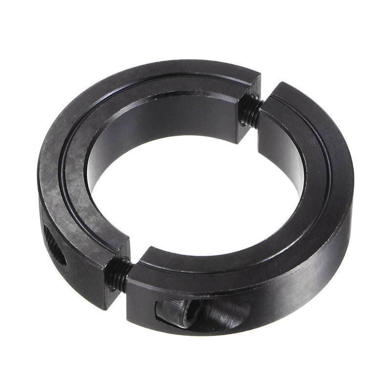 HARFINGTON Shaft Collar for 2" Rod 3" OD 11/16" Width Black Oxide Plating Double Split Axle Clamp-On Collar with Set Screw 2" Bore