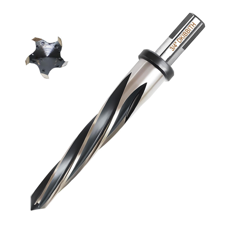 3/4” Bridge Construction Reamer Drill Bit, M2 HSS Taper Chucking Reamer for Steel Alloy Metal Wood Plastic, 1/2" Non-Slip Shank, 5-Spiral Flutes Car Reamer, to Align or Enlarge Holes, 19mm 3/4”