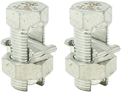 Southwire SB2/0-8CPD Split Bolt Connector, 1PK, 2/0 STR-1/0 STR, Dual-Rated for use with Copper & Aluminum Conductors, 2 Pack, 1 Count (Pack of 1), Gray 1 Count (Pack of 2)