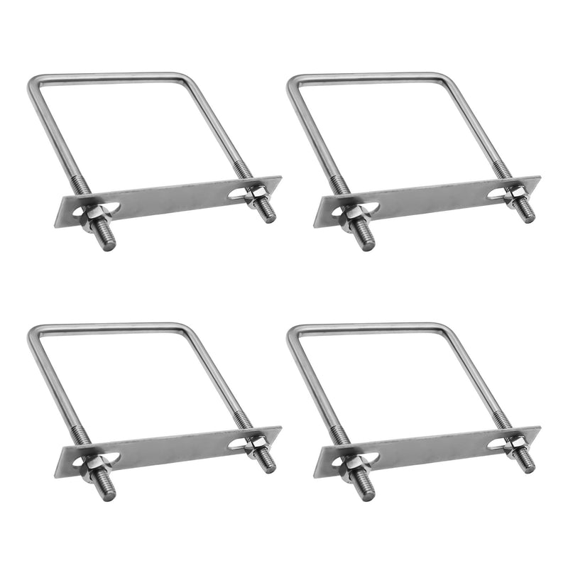 Square U-Bolts,Stainless Steel Square Bend U Bolts,Frame Plate U Shaped Nuts and Bolts for Automobiles Trailers,Ski Boats,or Sailboat Trailers,4 PCS M10*140 * 180 M10*140*180mm/0.39*5.51*7.09''