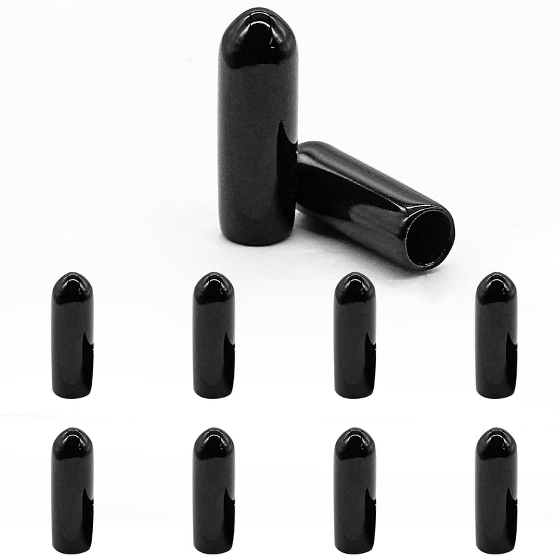 Hordion 100Pcs 5/32 Inch Rubber End Caps, 4mm Rubber Caps Screw Thread Protectors, Black Bolt Screw Vinyl Caps, Round Tube Bolt Cap Cover Thread Protectors Safety Cover