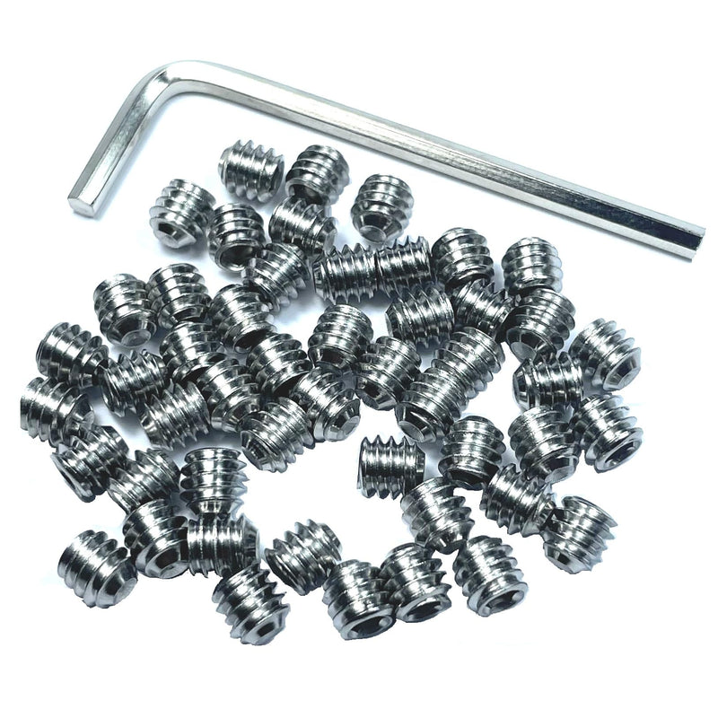 50pcs Set Screws 1/4-20 x 1/4" inch 304 Stainless Steel Allen Head Hex Hexagon Socket Set Screws with 1/8" Allen Wrench,Set Grub Screws Hex Allen Head Socket Set Screws.(1/4" Length)
