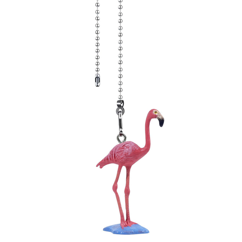 Flamingo Ceiling Fan Pull Chain,Cute Realistic Flamingo Animal Fan String Pulls Charm Extension Decorative,12in 3mm Diameter Beaded Fan Light Pull Chains Extender Ornament for Kids Room