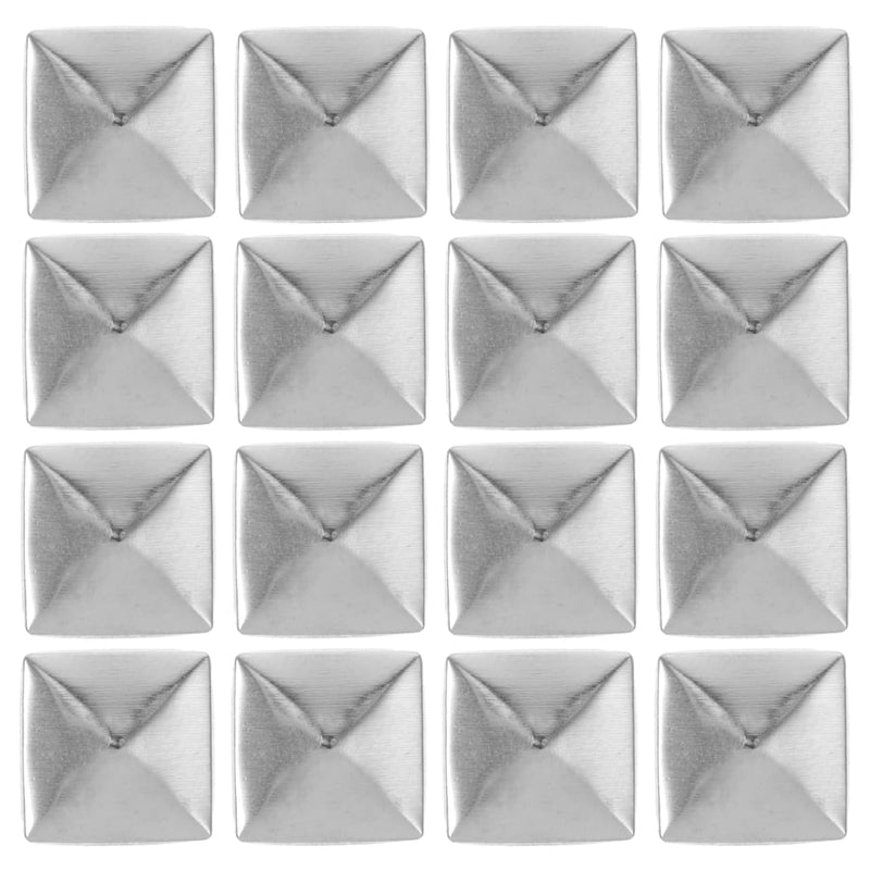 COHEALI 100pcs Silver Pyramid Flatback Studs for Leather Craft DIY Accessory Copper Rivet Spikes for Clothes Bags Shoes Belts Punk Metal Spikes Decoration 0.39X0.39In Size 2