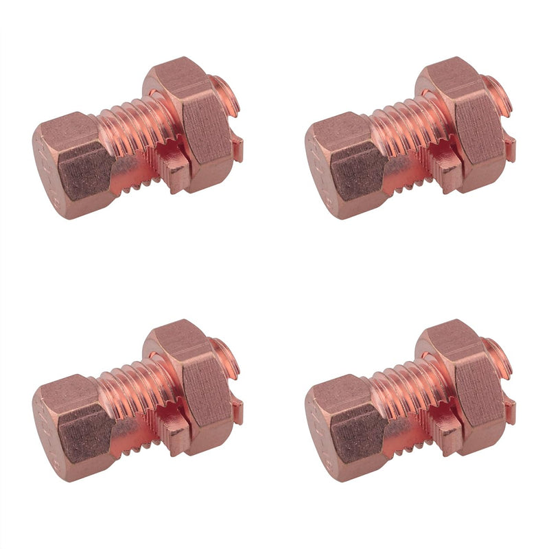 4PCS Split Bolt Connector Copper Grounding Clamps Superior Strength Split Bolt Connector for Completing Ground Bonding to Bare Wires TJ-16
