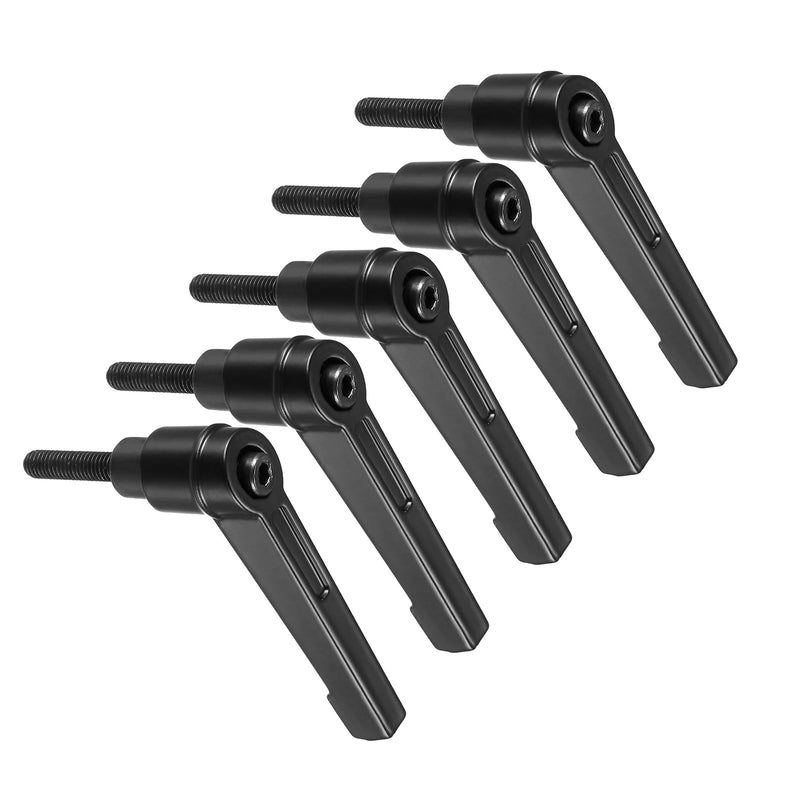 Clamping Lever Handles, M5 x 20mm Male Thread, Adjustable Quick Release Locking Rotating Bolt Knobs Black - (Applications: for Lathe Machinery), 5-Pieces