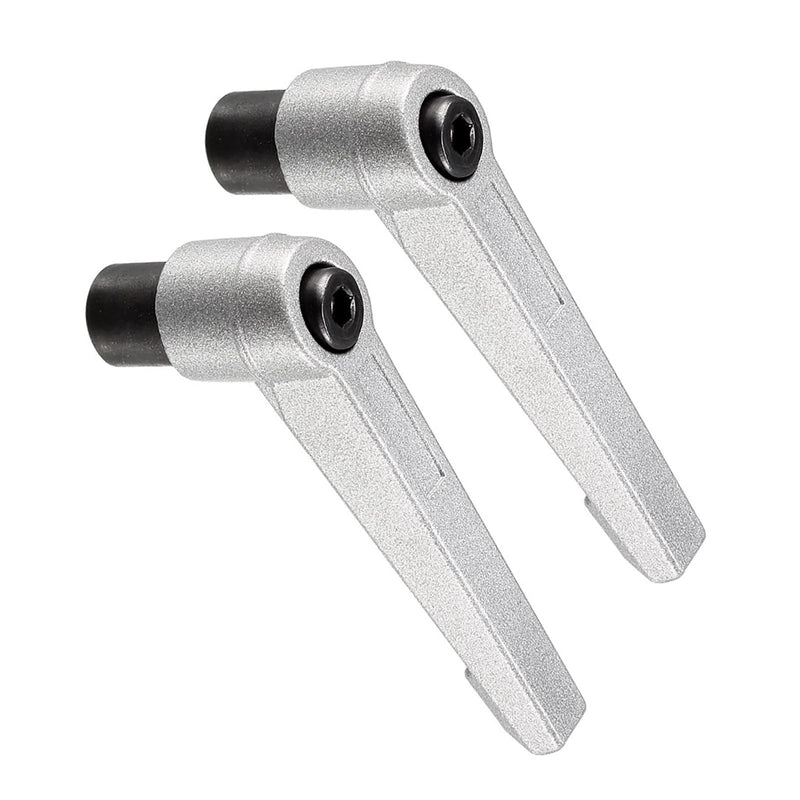 Clamping Lever Handles, M8 Female Thread 72mm Lever, Adjustable Quick Release Locking Rotating Knobs Silver Tone - (Applications: for Lathe Machinery), 2-Pieces