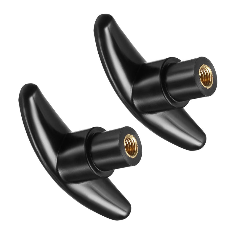 T-Knobs M8 Female Thread Plastic Clamping Hand T Knobs Handles Black - (Applications: for Lathe Machinery Drawer), 2-Pieces