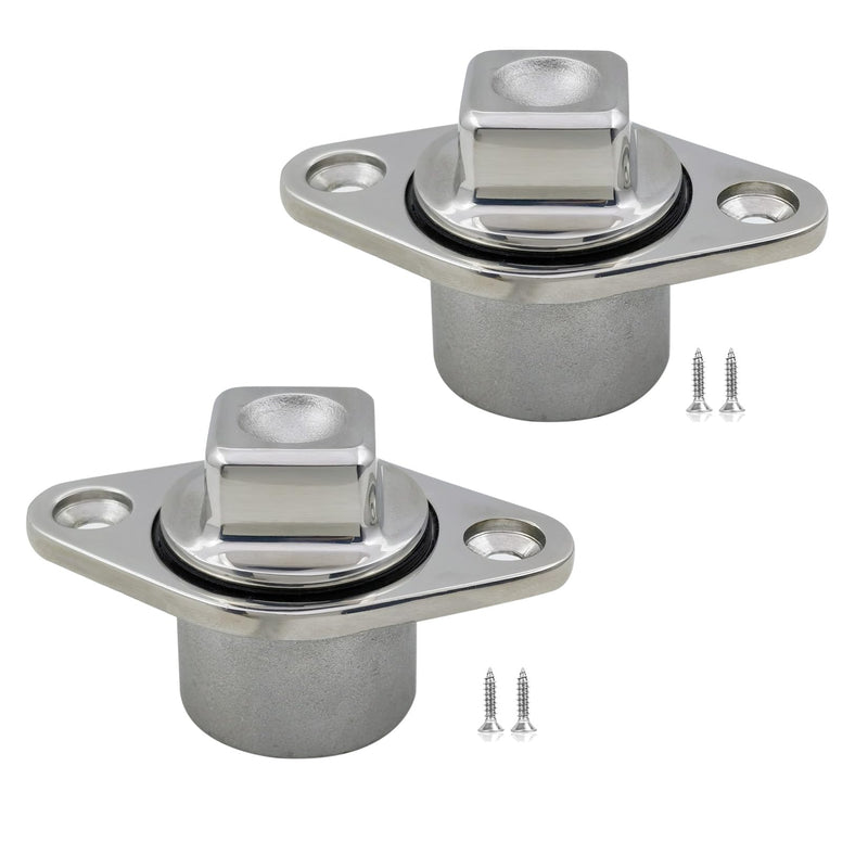 Marine Grade Stainless Steel 316 Boat FIT 1-1/4IN Hole Garboard Drain Plug W/Screws and O Ring 2PC