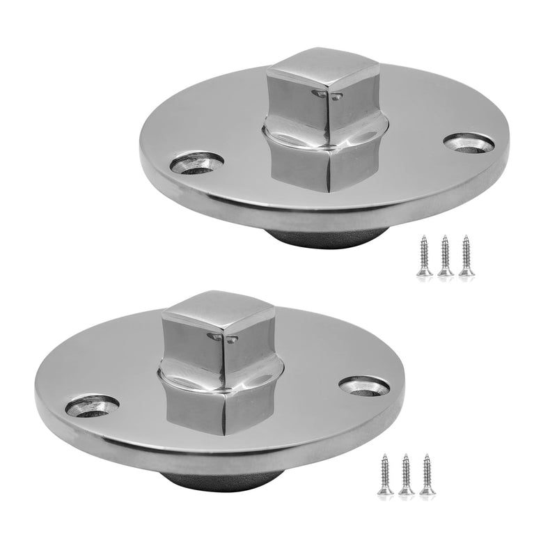 Marine Grade Stainless Steel 316 Boat Garboard Drain Plug Marine Stainless Steel W/Screws 2pc