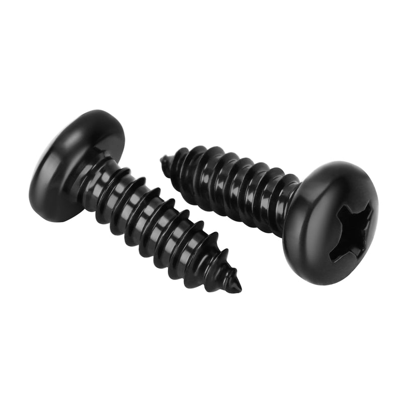#14 x 3/4" Pan Head Self Tapping Screws Sheet Metal Wood Screws, Black Finish, 304 Stainless Steel 18-8, 50 PCS #14 x 3/4"