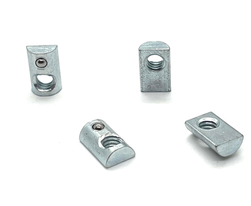 Roll-in T-Nut with Ball Spring, 1/4-20 Tap, No Step, 10 Series, 48 PCS
