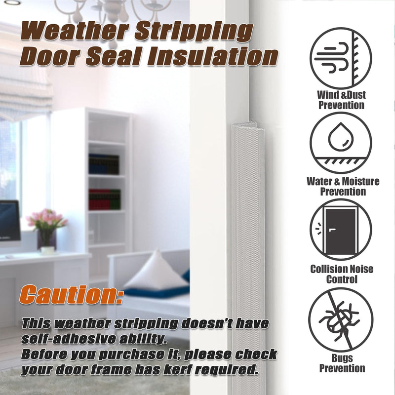 26 FT Door Frame Extra Thick Kerf Non-Adhesive Weather Stripping Seal Strip PU Foam, PE Cover, Groove Slot Installation for Large Gap, Sound, Dust, Water Insulation (26ft, Black, Extra Thick Flanged) Extra Thick Flanged 26ft