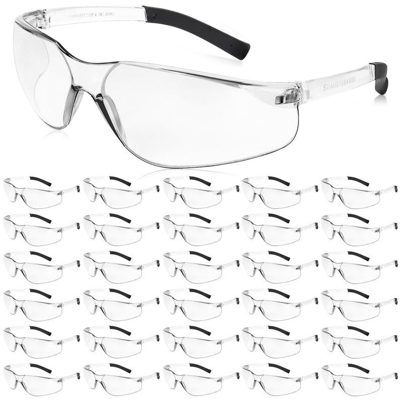 Safety Glasses for Men Women ANSI Z87.1 Safety Glasses Bulk Protective Eyewear Scratch-Resistant 30 Clear