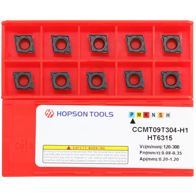 Carbide Turning Inserts Ccmt32.51 / Ccmt09T304-PF for Finishing Cutting Steel, CCMT for Lathe Turning Tools, 10 PCS. CCMT32.51-PF