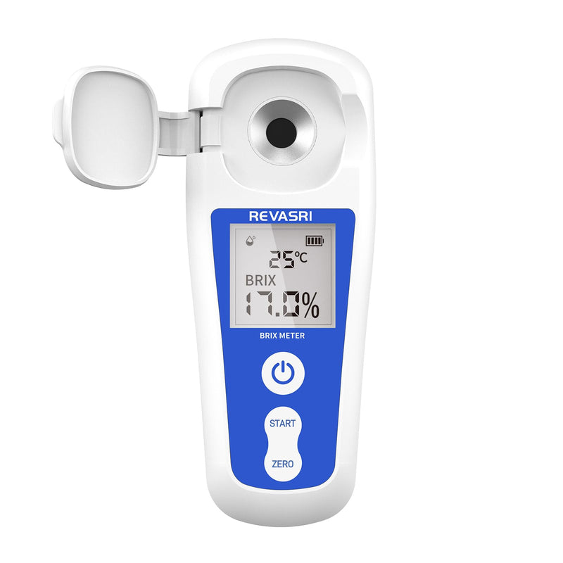 Digital Brix Refractometer, Rechargeable Brix Meter for Liquid Sugar Content with LCD, 0-55% Range ±0.2% Accuracy with Auto Temperature Compensation