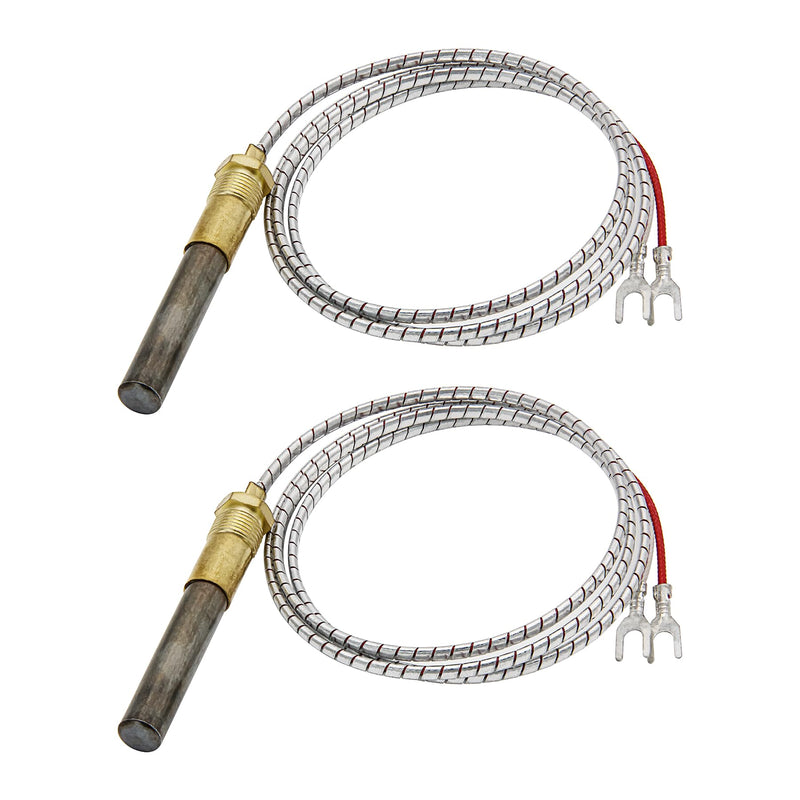 Q313A 750mV Thermopile Generato, 36" Universal Replacement Thermopile for Gas Water Heater, Fireplace/Gas Oven/Fryer, 750 Millivolt Thermal Couple Pilot Assembly (2/Pack) 36" (2/Pack)