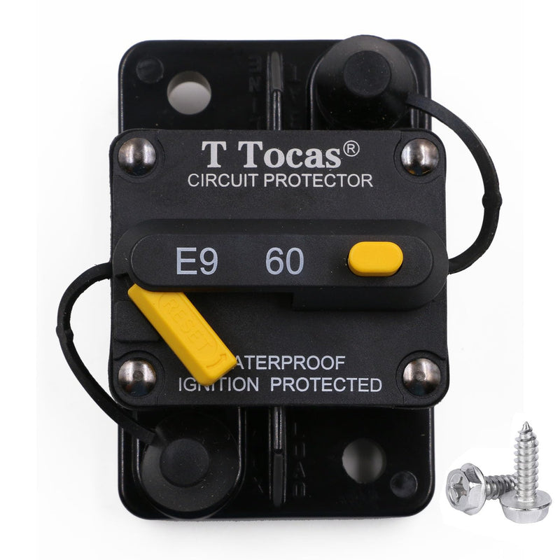 60A Circuit Breakers with Manual Reset Switchable Battery Solar 12V- 72V DC 60A