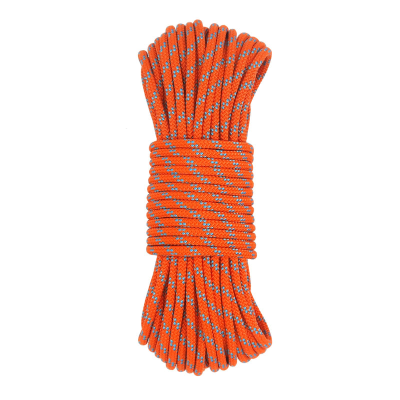NewDoar Static Climbing Rope 6mm Accessory Cord Rope,for Arborist Tree, Mountaineering, Sailboat Rope,Dock Lines,Hauling Dragginge Orange 50FT(15M)