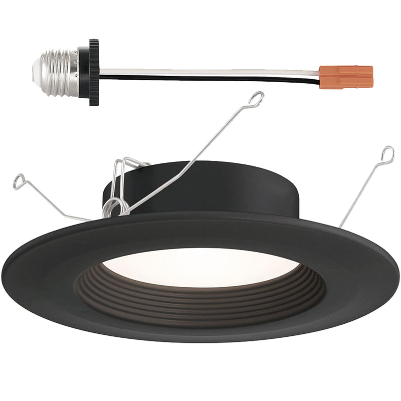 DESIGNERS FOUNTAIN Led Recessed Ceiling Light, 5/6 Inch 5CCT Downlight Metal Lighting Fixture, Dimmable, 1000 Lumens, 2700K/3000K/3500K/4000K/5000K, Bronze Baffle Trim, EVL61093T50BZ Bronze Baffle Retrofit Trim 5/6 inches