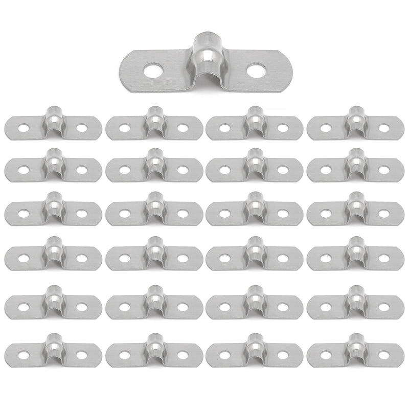 25PCS M5 304 Stainless Steel Rigid Pipe Strap Two Hole Cable Strap u Bracket Pipe Clamps Heavy Duty Pipe Fasten Holder for Tube, Pipe or Wire Cord Installation (25, 5MM(1/4" )) 25 5MM(1/4" )