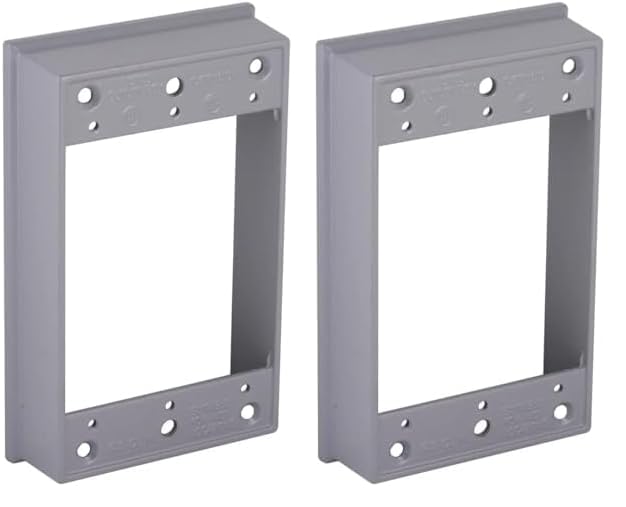 Hubbell-Raco 5406-0 Weatherproof Extension Box, 1 Gang, 18.3 Cu-in X 4-1/2 in L X 2-3/4 in W X 1 in D Grey (Pack of 2) 1 Count (Pack of 2)