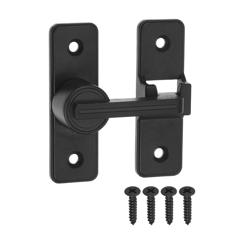 uxcell Barn Door Lock Latch, 180 Degree Sliding Barn Door Locks, Security Gate Latches for Barn, Gate, Garden, Cabinet, Closet, Window, Black