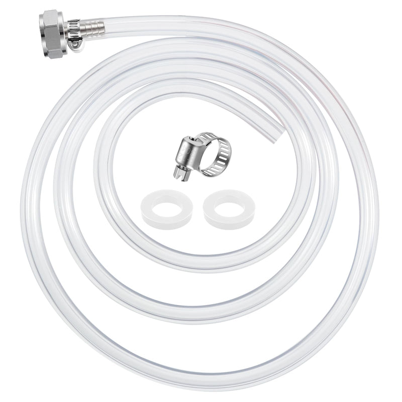 Draft Beer Line with Barb Connector, Kegerator Accessory Kit Beer tower Brewing Tubing Hose, 5 Feet Clear Vinyl Tubing Draft Beer Dispensing 3/16" ID 7/16" OD Tubing Hose for Beer Tap D Coupler