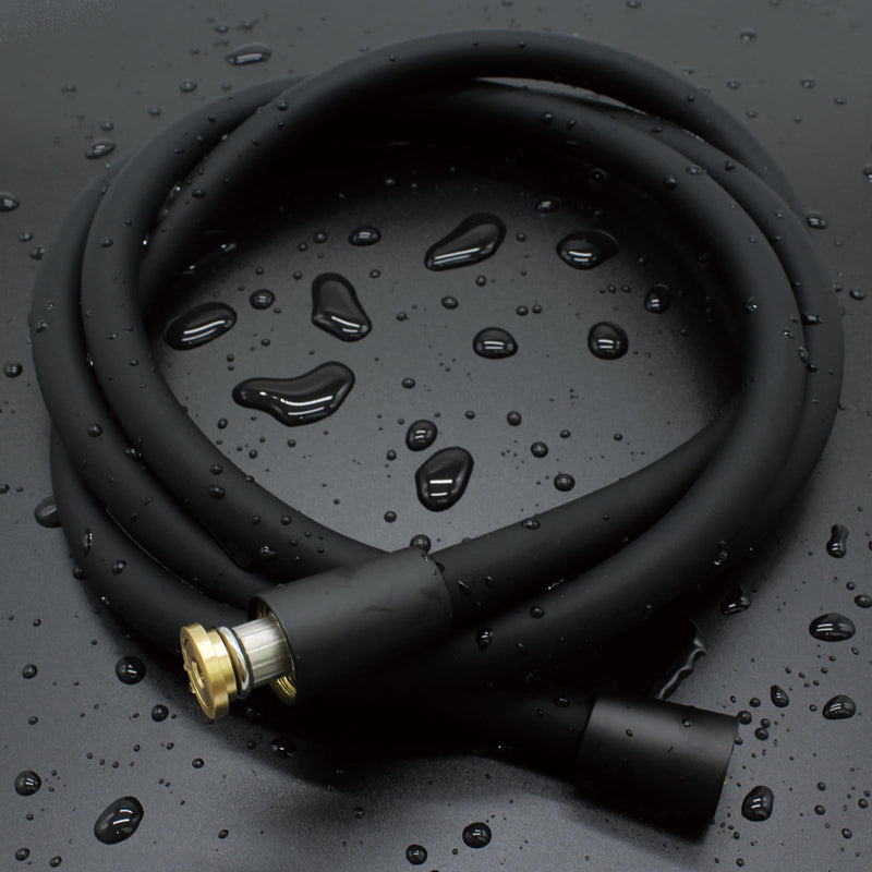 Shower Hose, Ultra-Soft Silicone Shower Hose Replacement, Handheld Anti-Kink Designed Shower Head Hose Extension with Brass Insert and Nut, 59 Inches, Black