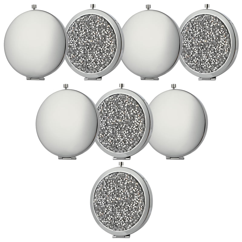 Varku 8PCS Magnifying Compact Mirrors, Pocket Travel Mirror with Magnification for Purse, Bridesmaid Mirrors Wedding Cosmetic Mirror, Mini Folding Mirror Handheld Makeup Mirror