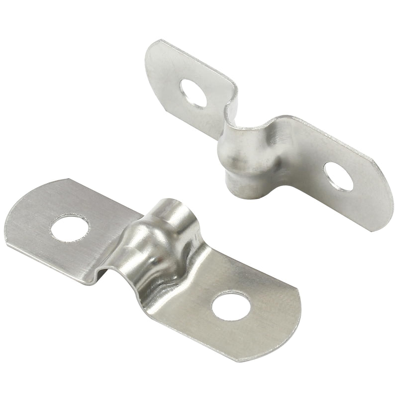 Piutouyar 50 Pack M5 Two Hole Strap U Bracket 304 Stainless Steel Rigid Pipe Strap Clamp Heavy Duty Tube Strap Tension Clip (3/16 Inch) 5mm, 50pack