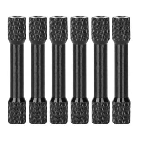 RCsupplier 100pcs M3X28 Black Double-Head Knurled Aluminum standoffs for FPV/Drone/Racing Car Simracing/RC(Double-Head Knurled Standoff M3x28mm,Black,100) M3X28mm Double-head Knurled 100
