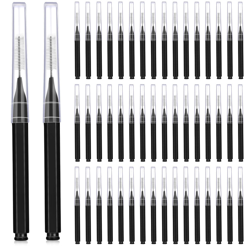 Patelai 50 Pieces Interdental Brush for Cleaner Braces Brush Toothpick Dental Tooth Flossing Head Oral Dental Hygiene Flosser Toothpick Cleaners Tooth Cleaning Tool(Black) Black