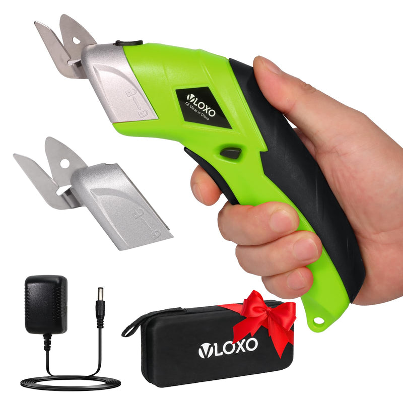 VLOXO Cordless Electric Scissors Electric Box Cutter for Cardboard Green
