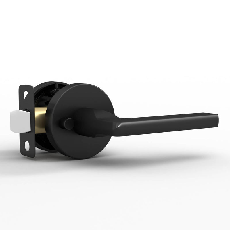 Mega Handles Ralph Privacy Door Handle - 1 Pack Reversible Interior Black Door Handle, Heavy Duty Bed & Bath Door Handles with Privacy Door Lock, Fits All Standard Doors - Matte Black